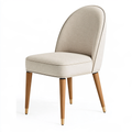 Sedia imbottita 50 x 60 x 90 cm in tessuto beige con gambe in legno stile moderno