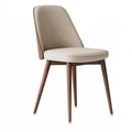 Sedia da pranzo 50 x 58 x 86 cm in tessuto beige e legno marrone - stile moderno imbottita