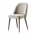 Sedia imbottita 50 x 60 x 90 cm in tessuto beige con gambe in legno stile moderno