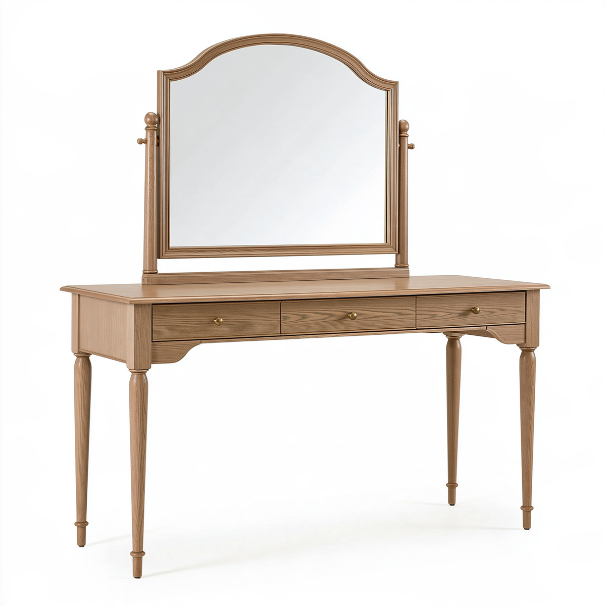 Toeletta con specchio 120 x 45 x 166 cm in legno marrone stile classico