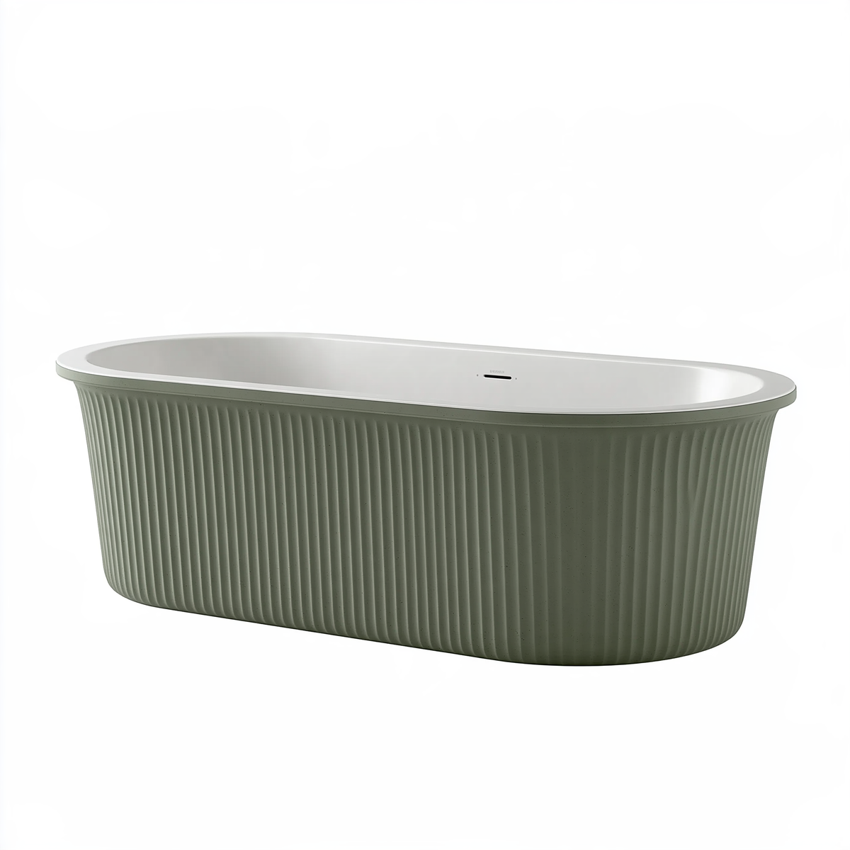 Vasca da bagno freestanding 170 x 75 x 58 cm in resina verde salvia stile moderno