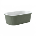 Vasca da bagno freestanding 170 x 75 x 58 cm in acrilico verde salvia e bianco con superficie scanalata