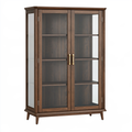 Vetrina 120 x 45 x 190 cm in legno marrone scuro con ante in vetro - stile classico